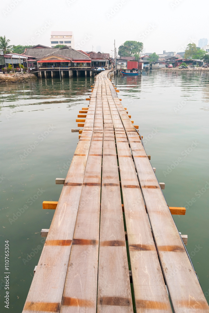 View on wooden bridge towards jetty, George town