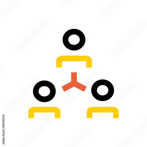 Personal contacts, network line icon
