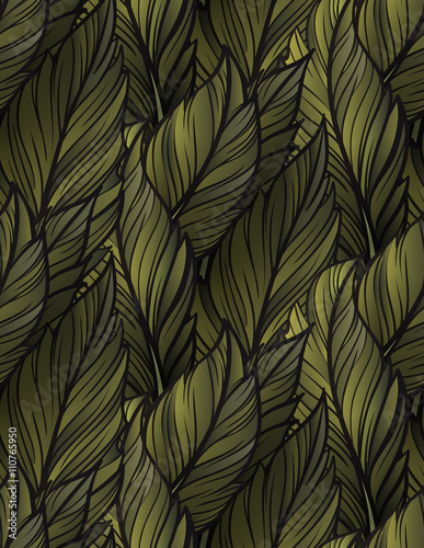 Bright leaves seamless pattern