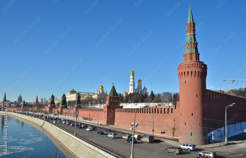 Kremlin embankment in Moscow. Kremlin embankment in Moscow.