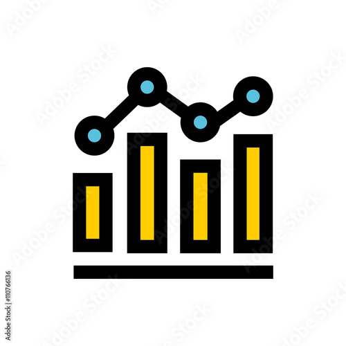 Keyword ranking line icon.