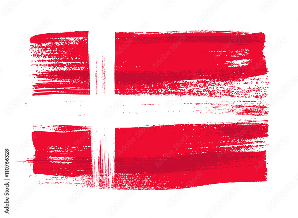 Obraz premium Denmark colorful brush strokes painted flag.