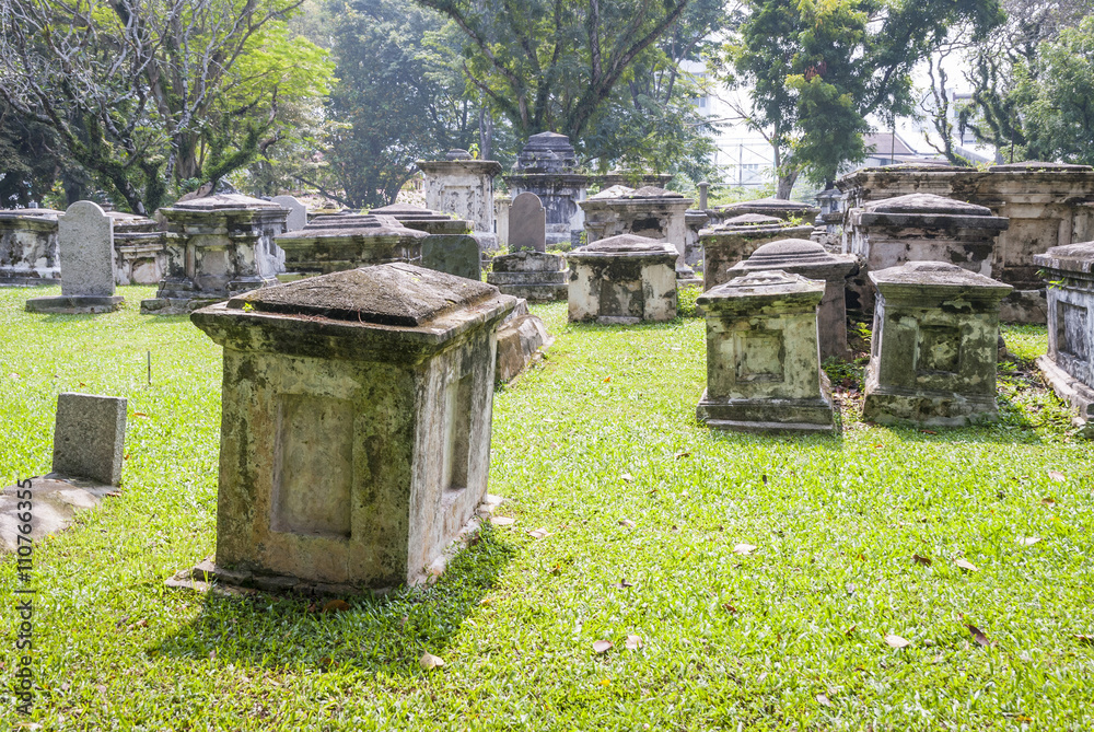 Cemetry with trees in George town, Penang, Malaysia Cemetry with trees in George town, Penang, Malaysia