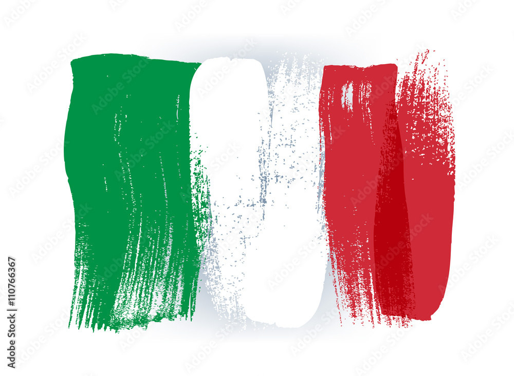 Fototapeta premium Italy colorful brush strokes painted flag.