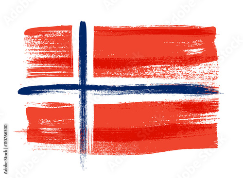 Norway colorful brush strokes painted flag.