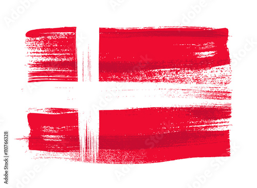 Denmark colorful brush strokes painted flag.