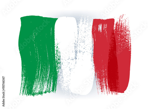 Italy colorful brush strokes painted flag. photo
