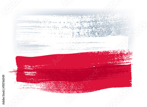 Obraz na płótnie Poland colorful brush strokes painted flag.