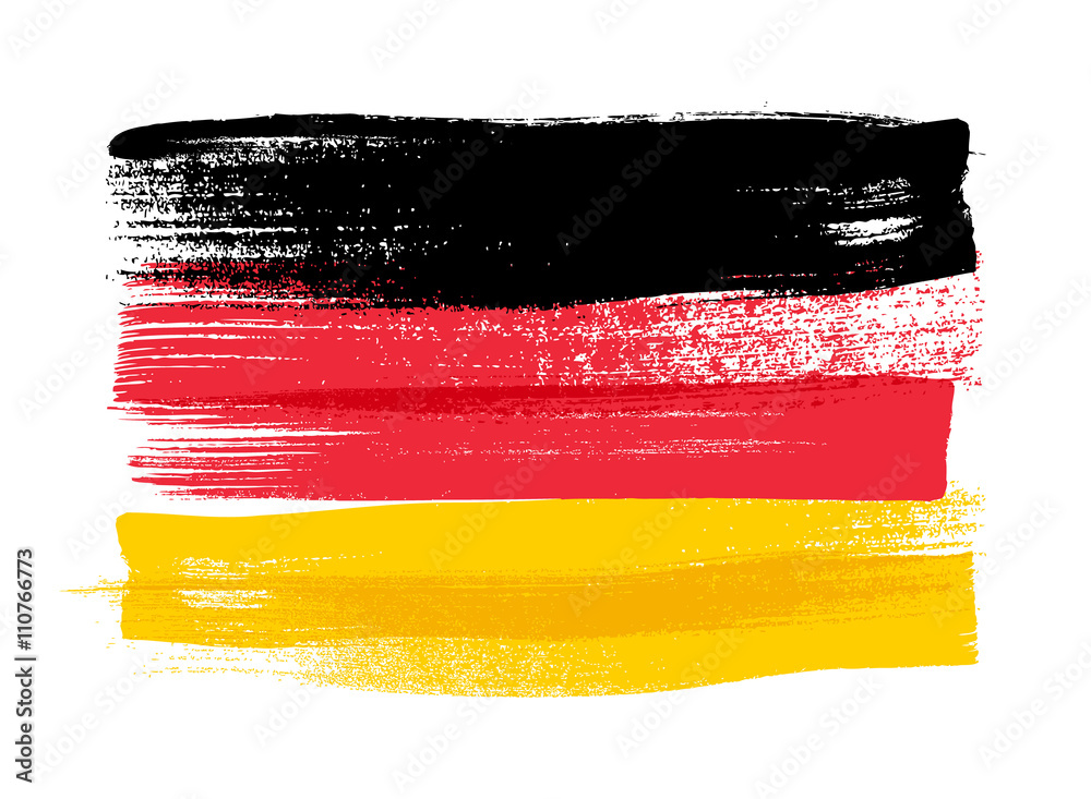 Naklejka premium Germany colorful brush strokes painted flag.