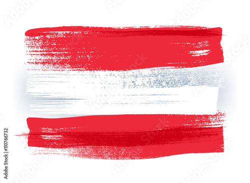 Austria colorful brush strokes painted flag.