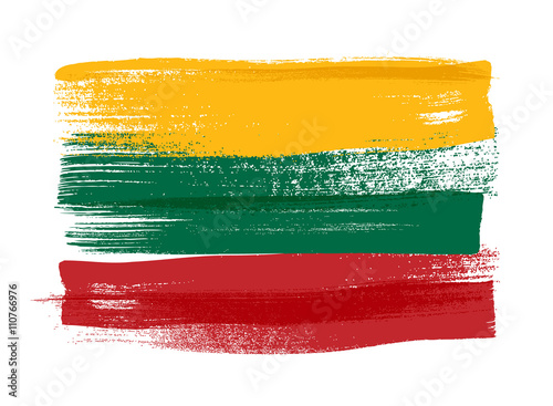 Lithuania colorful brush strokes painted flag.