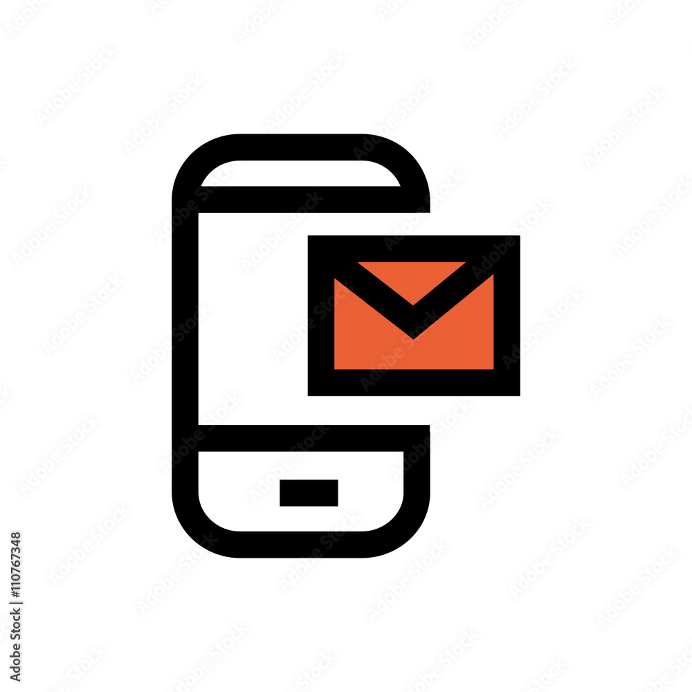 Message, phone message line icon. Pixel perfect fully editable v Message, phone message line icon. Pixel perfect fully editable v