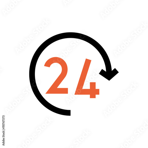 All day, twenty four hours line icon.
