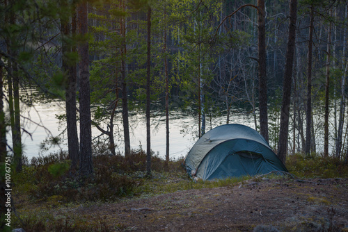 Tent camp in the forest