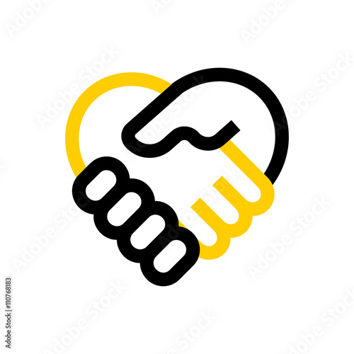 Hand shake line icon.