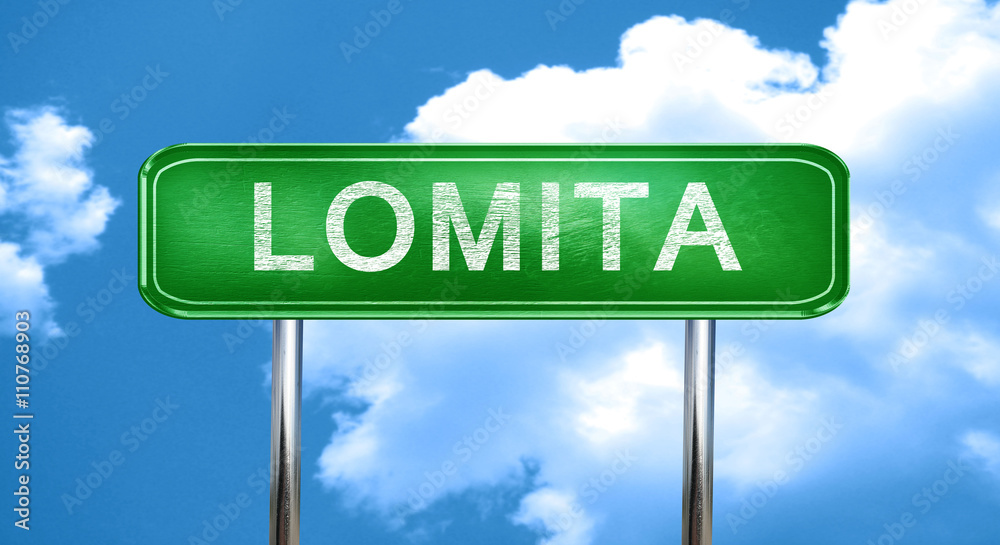 Obraz premium lomita vintage green road sign with highlights
