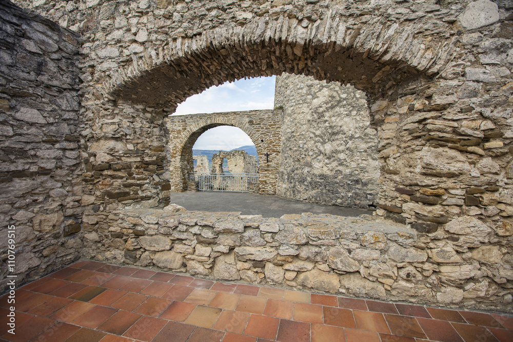 old arc from stone in castles garden