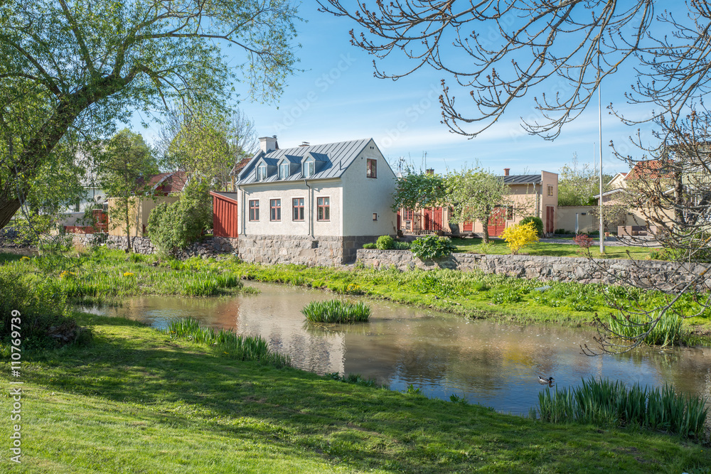 Idyllic small town Söderköping during spring. Söderköping is a historic medieval town in Sweden. Idyllic small town Söderköping during spring. Söderköping is a historic medieval town in Sweden.