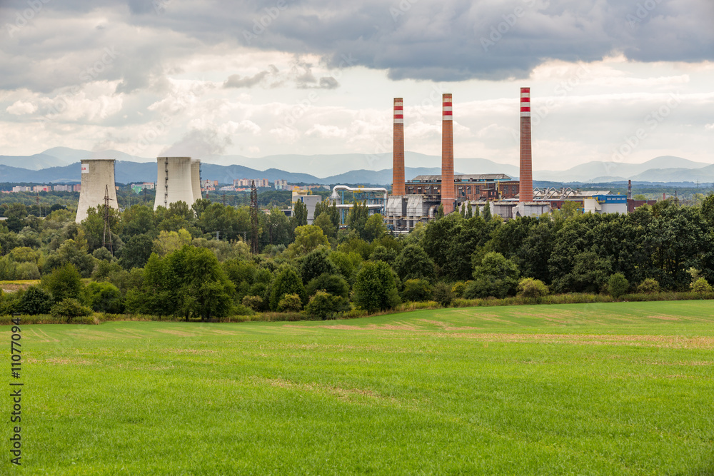 Industrial city of Ostrava in the foothills of Beskids