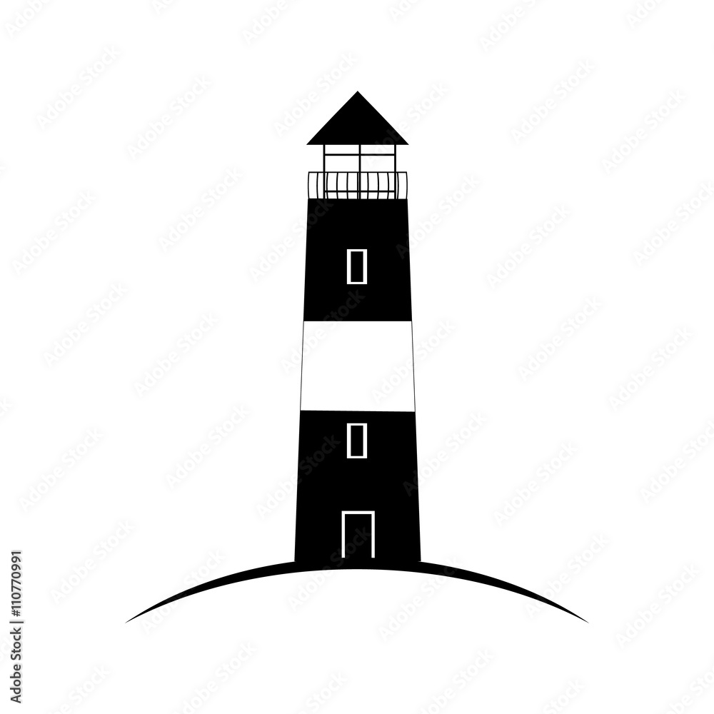 black icon on a white background - the lighthouse. vector illustration black icon on a white background - the lighthouse. vector illustration
