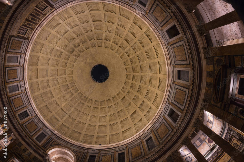 Dome of the ancient Pantheon at night