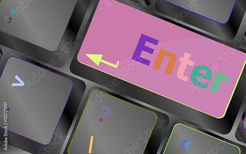message on keyboard enter key, for online support concepts. vector keyboard key. keyboard button. Vector illustration