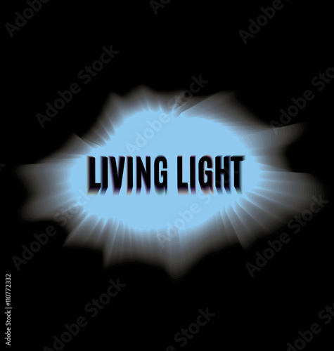 black inscription living light in the blue hole