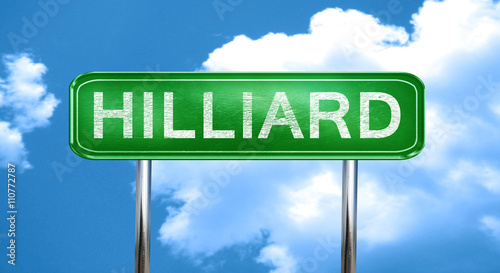 hilliard vintage green road sign with highlights photo