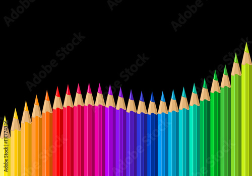 Set of colored pencils on a white background. Vector illustration