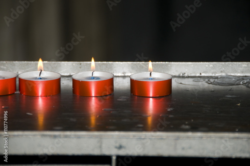 Red burning candles