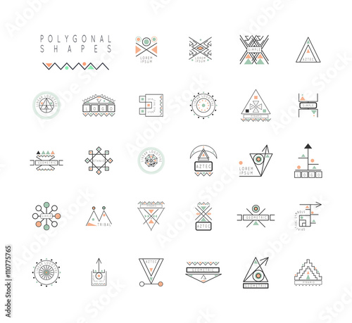 Set of minimal geometric shapes.