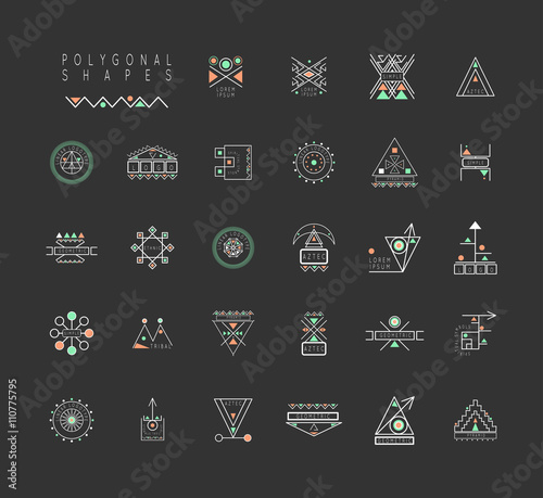 Set of minimal geometric shapes.