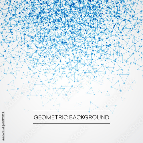 Abstract background with dotted grid and triangular cells. Vector illustration