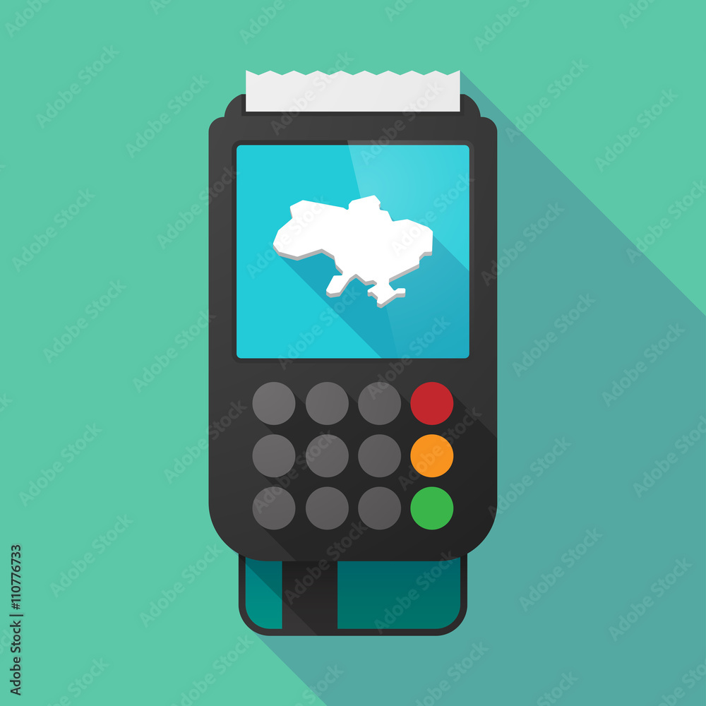 Long shadow dataphone with the map of Ukraine Long shadow dataphone with the map of Ukraine