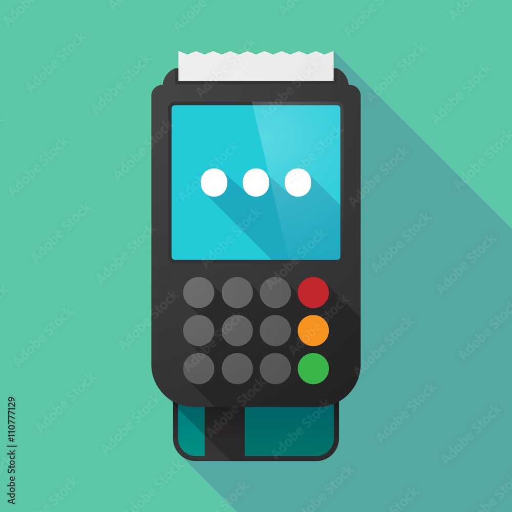 Long shadow dataphone with an ellipsis orthographic sign Long shadow dataphone with an ellipsis orthographic sign