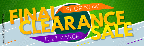 Final clearance sale banner. Sale and discounts. Vector illustration