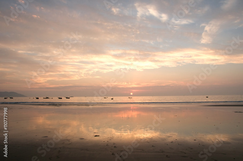 Sunrise on the sea in Vietnam