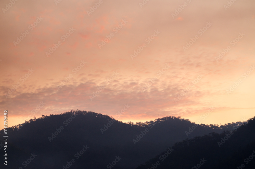 sunset of mountain in North Thailand