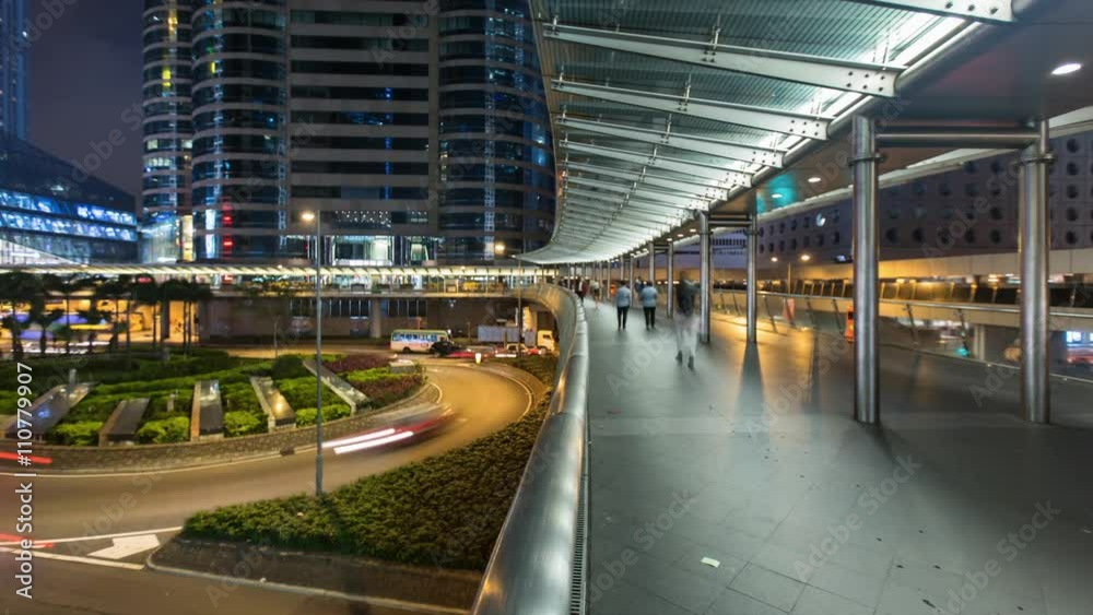 Footbridge at night