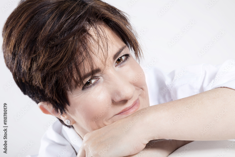 Reife Frau Gesicht Nahaufnahme Reife Frau Gesicht Nahaufnahme