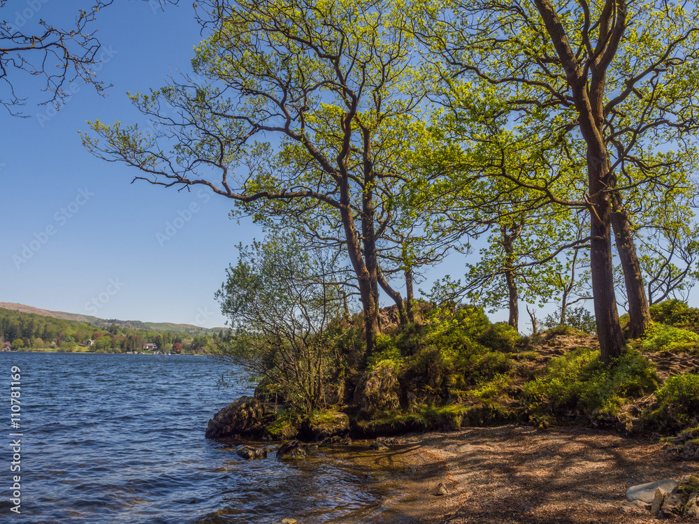 Strong Easterly wind blowing accross Lake Windermere, Claife, Cumbria, UK Strong Easterly wind blowing accross Lake Windermere, Claife, Cumbria, UK