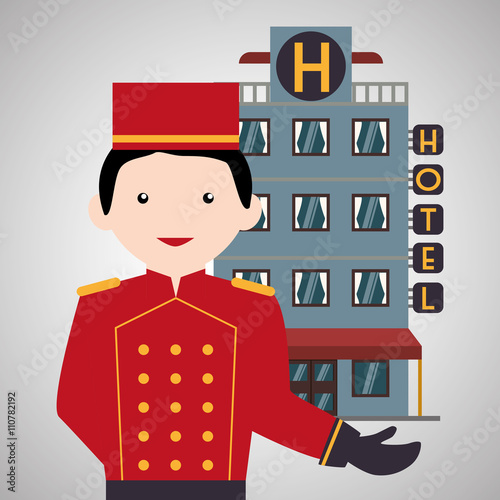 Hotel design. travel icon. Isolated and flat illustration
