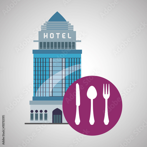 Hotel design. travel icon. Isolated and flat illustration