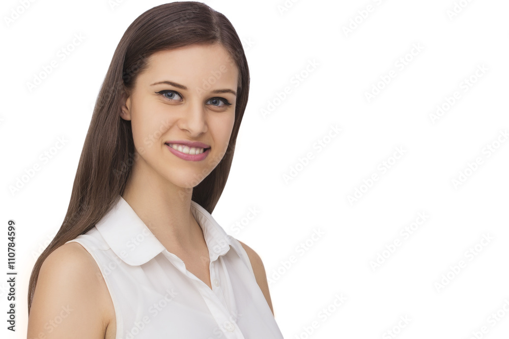 Happy Young Woman Isolated On White Background Happy Young Woman Isolated On White Background