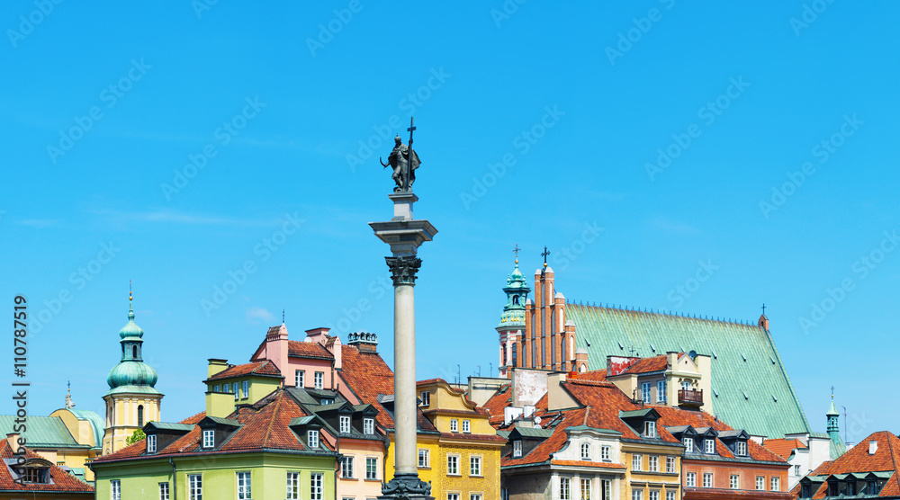 Obraz premium Sigismund's Column in Warsaw city Poland