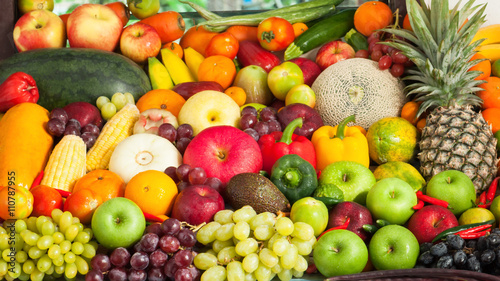 Fototapeta Naklejka Na Ścianę i Meble -  Group of fresh fruits and vegetables for healthy