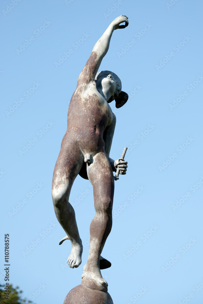 Statue of Hermes in Port Lympne Mansion Gardens
