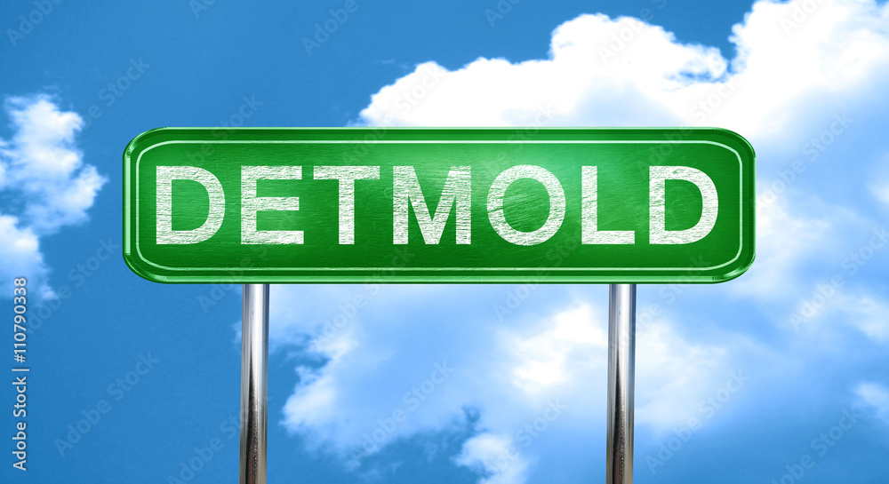 Obraz premium Detmold vintage green road sign with highlights