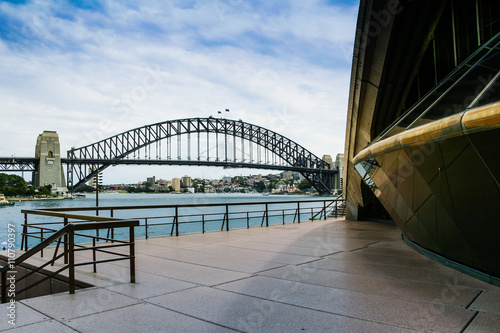 Sydney Harbour and Bridge, landscape format photo