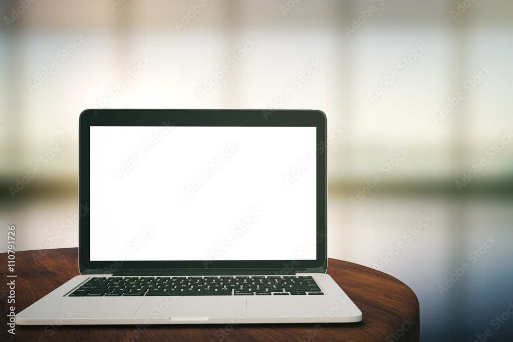 Laptop on tabletop Laptop on tabletop